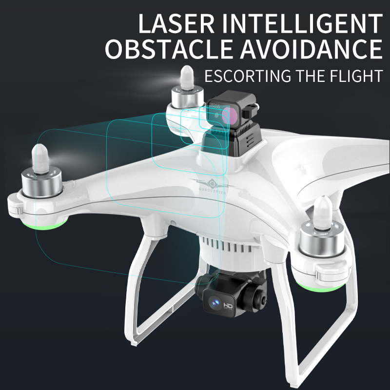 Drone con GPS dual y cardán mecánico de tres ejes 4K HD con láser para evitar obstáculos