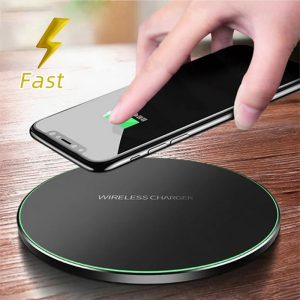 Cargador inalámbrico para iPhone, almohadilla de carga inalámbrica rápida para Samsung de alta velocidad