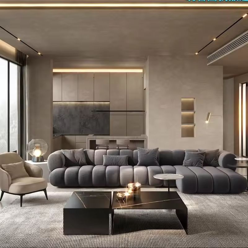 ATUNUS - Sofá seccional modular de esquina en forma de L para sala de estar, muebles para el hogar de terciopelo americano grande, estilo nórdico moderno - Imagen 3