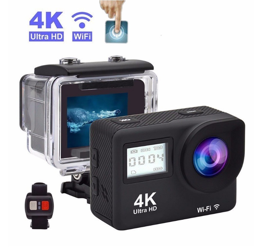 Cámara de movimiento WIFI con pantalla dual 4K HD