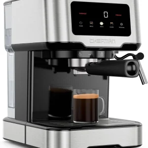 Máquina de Espresso Digital de 15 Bares con Vaporizador para Lattes, Diseño Compacto y Tanque de Agua Extraíble